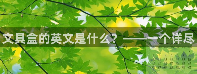 九游會(huì)主頁(yè)：文具盒的英文是什么？——一個(gè)